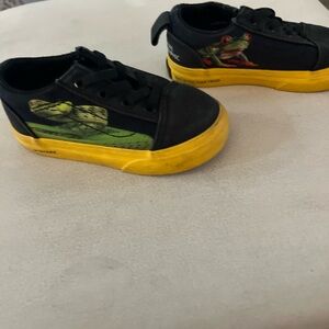 Vans Kids Black and Yellow Frog Sneakers